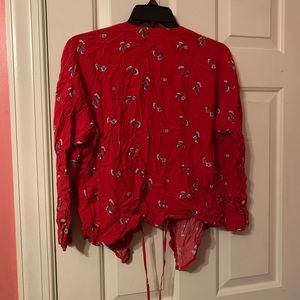 Levi’s floral wrap blouse